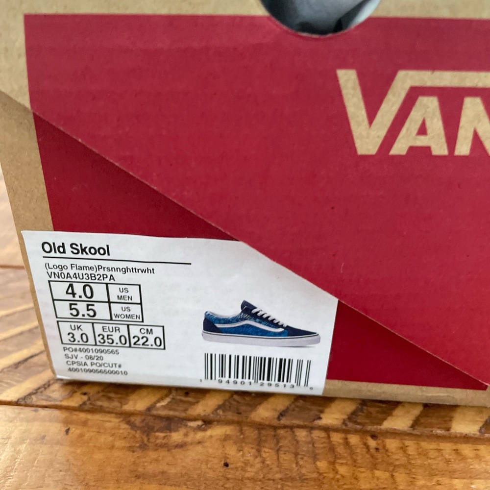 Vans Old Skool (Logo Flame) Parisian Night/ True White - Picture 6 of 6